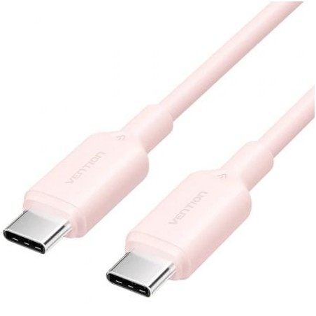Cable usb 2.0 tipo-c 3a vention trcph/ usb tipo-c macho - usb tipo-c macho/ hasta 60w/ 480mbps/ 2m/ rosa
