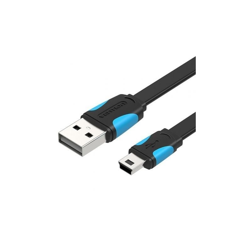 Cable usb 2.0 vention vas-a14-b150/ mini usb macho - usb macho/ 480mbps/ 1.5m/ azul y negro