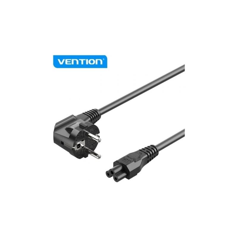 Cable de alimentación vention zckbac/ iec c5 hembra - cee7 macho/ 1.8m/ negro