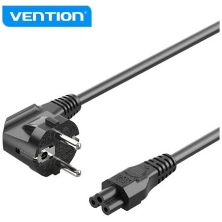 Cable de alimentación vention zckbac/ iec c5 hembra - cee7 macho/ 1.8m/ negro