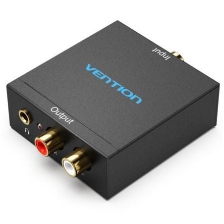 Convertidor de audio vention bdfb0-eu/ entrada toslink y rca/ salida 2x rca