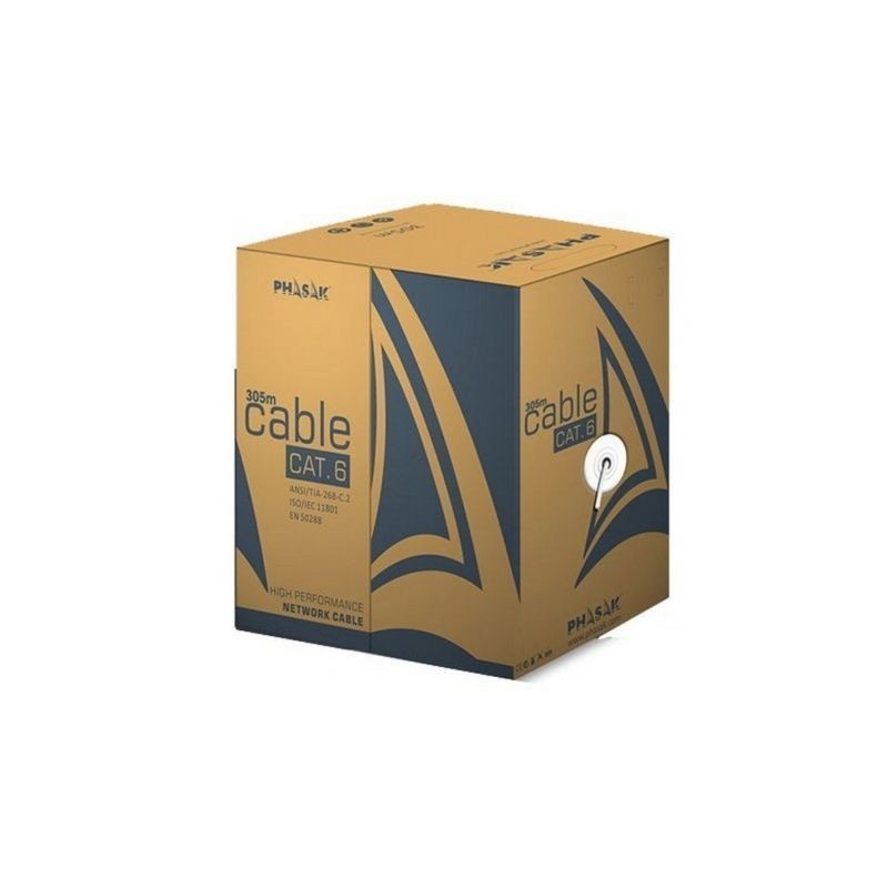Bobina de cable rj45 ftp phasak phr 6312 cat.6/ 305m/ gris