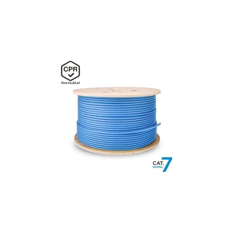 Bobina de cable rj45 sftp awg23 lszh cpr dca aisens a146-0666 cat.7/ 500m/ azul