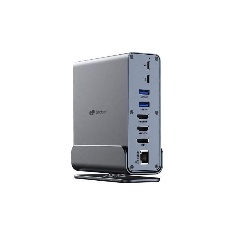 Docking usb tipo-c leotec leds06/ 5xusb/ 2xusb tipo-c/ 1xusb tipo-c pd/ 1xdisplayport/ 2xhdmi 4k/ 1xrj45/ 1xjack 3.5/ 1xlector