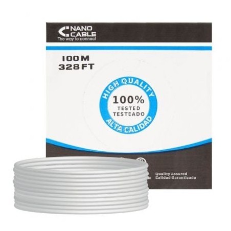 Bobina de cable rj45 ftp nanocable 10.20.0902 cat.6/ 100m/ gris