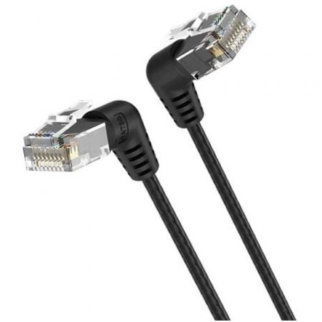 Cable de red rj45 utp vention ibobf cat.6a/ 1m/ cabeza rotatoria 360º/ negro