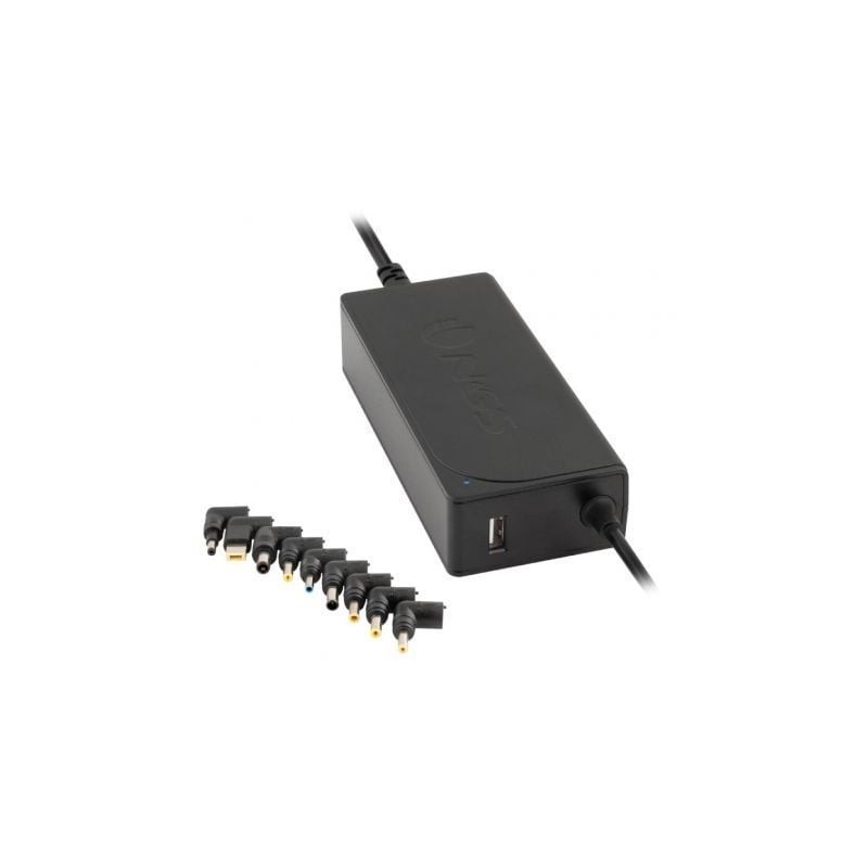 Cargador de portátil ngs w-70w/ 1xusb/ 70w/ automático/ 9 conectores/ voltaje 18.5-20v