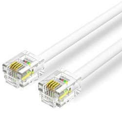 Cable de teléfono rj11 6p4c vention iqbwi/ 3m/ blanco