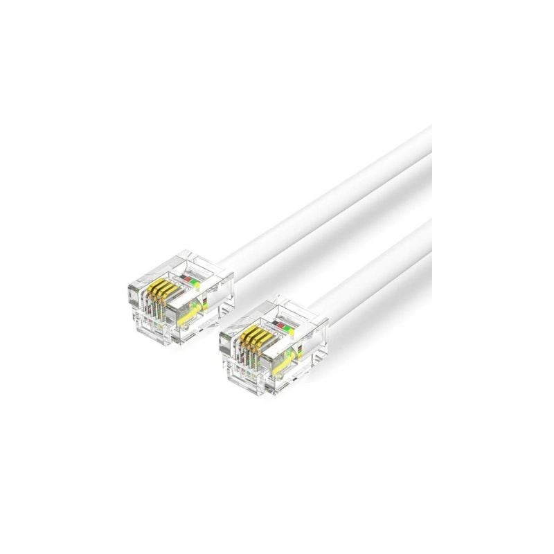 Cable de teléfono rj11 6p4c vention iqbwj/ 5m/ blanco