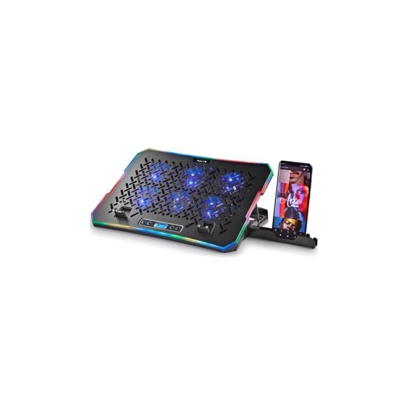 Soporte refrigerante ngs hero stand para portátiles hasta 15.6'/ iluminación led
