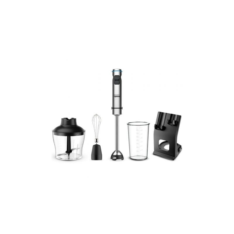 Batidora de mano grunkel bm-1500set/ 1500w/ capacidad 0.8l/ incluye vaso, picadora, varilla y soporte