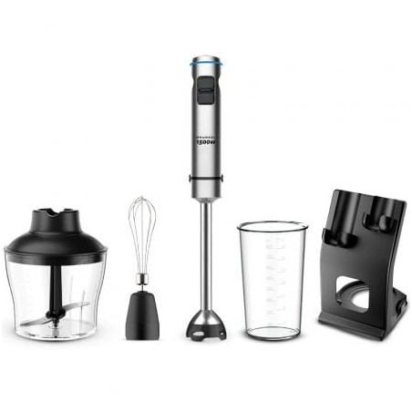 Batidora de mano grunkel bm-1500set/ 1500w/ capacidad 0.8l/ incluye vaso, picadora, varilla y soporte