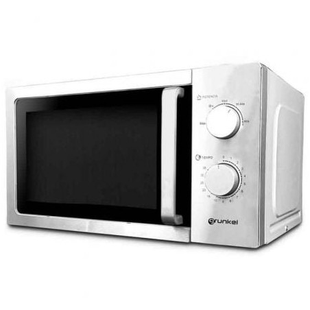 Microondas grunkel mw-20inox/ 700w/ capacidad 20l/ funcion grill/ plata