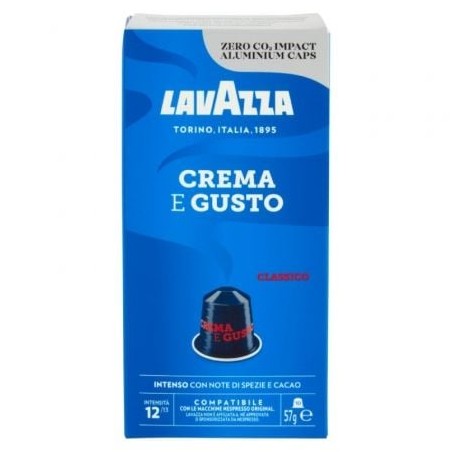 Cápsula lavazza crema e gusto clásico para cafeteras nespresso/ caja de 10