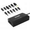 Cargador de portátil tooq tqlc-100bs01m/ 1xusb/ 100w/ manual/ 12 conectores/ voltaje 12-24v