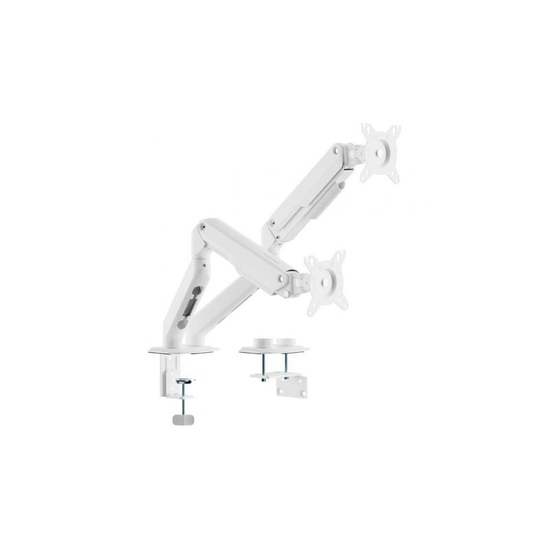 Soporte de mesa con contrapeso para 2 monitores aisens dt32tsr-439/ giratorio/ inclinable/ hasta 9kg