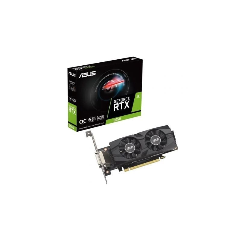 Tarjeta gráfica asus geforce rtx 3050 lp brk oc edition/ 6gb gddr6/ compatible con perfil bajo