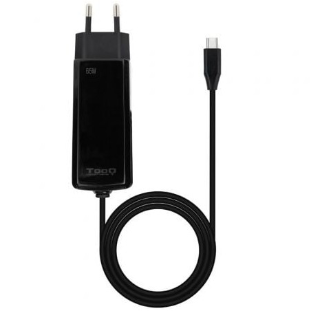 Cargador de portátil gan tooq tqlc-usbcgan65pd-c usb tipo-c/ 65w/ automático/ voltaje 5-20v