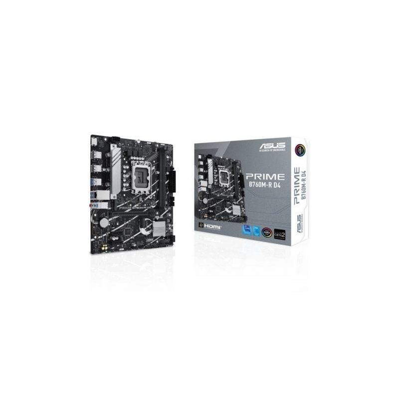 Placa base asus prime b760m-r d4 socket 1700/ ddr4/ pcie 4.0/ micro atx