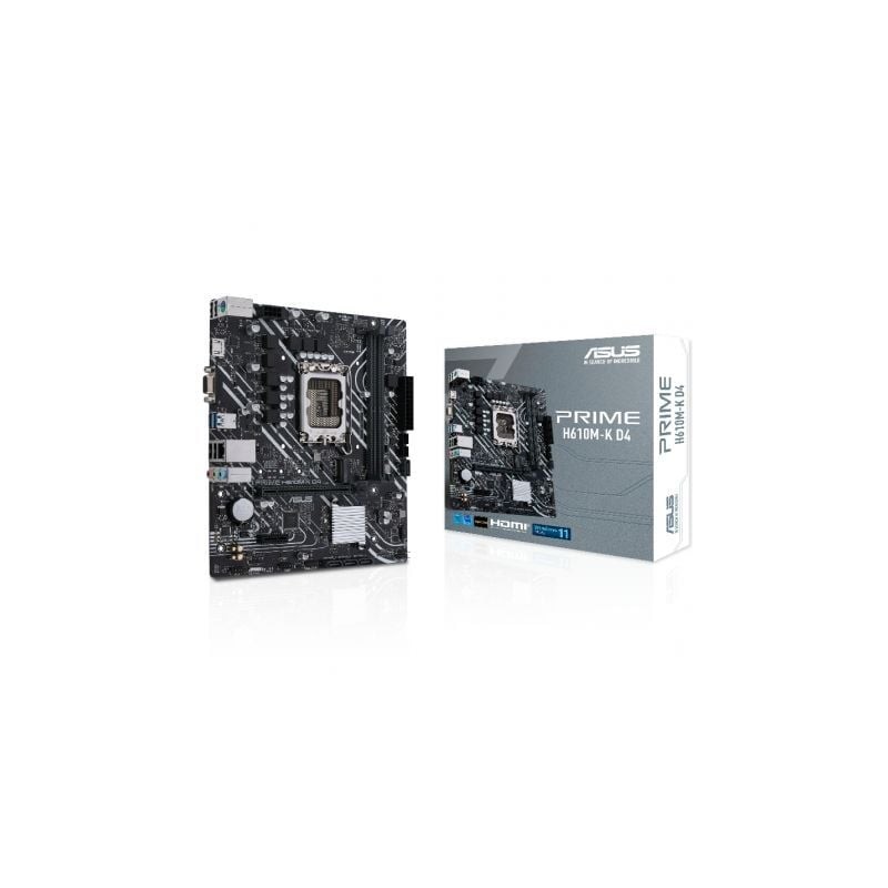 Placa base asus prime h610m-k d4/ socket 1700/ ddr4/ pcie 4.0/ micro atx
