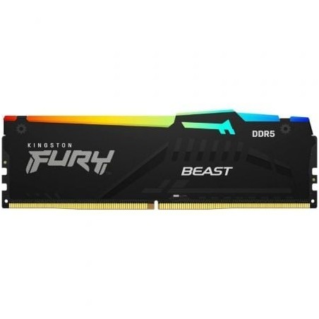 Memoria ram kingston fury beast rgb 16gb/ ddr5/ 6000mhz/ 1.35v/ cl36/ dimm