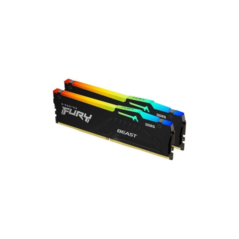 Memoria ram kingston fury beast rgb 2 x 16gb/ ddr5/ 6000mhz/ 1.35v/ cl36/ dimm