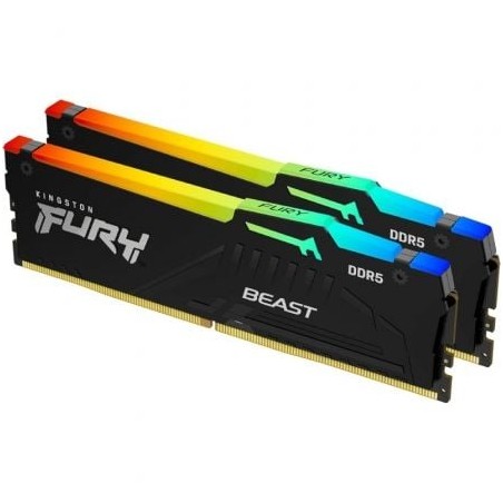 Memoria ram kingston fury beast rgb 2 x 16gb/ ddr5/ 6000mhz/ 1.35v/ cl36/ dimm