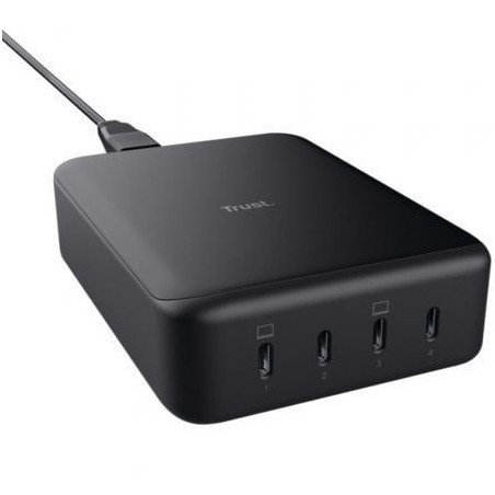 Cargador de pared gan trust maxo/ 4xusb tipo-c/ 240w/ automático/ voltaje 5-20v