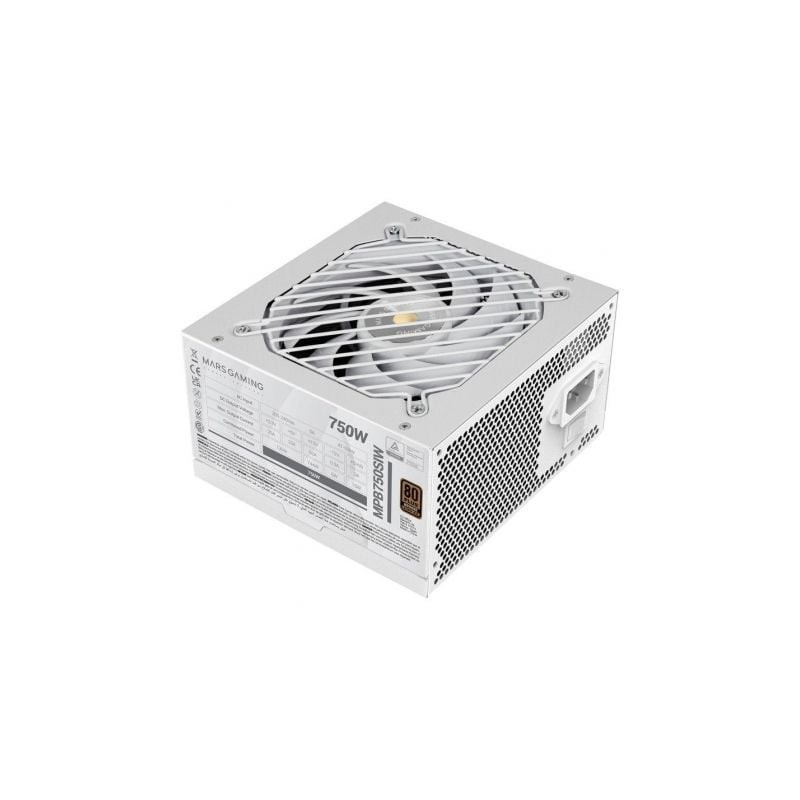 Fuente de alimentación mars gaming mpb750si/ 750w/ ventilador 12cm/ 80 plus bronze/ blanca
