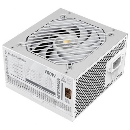 Fuente de alimentación mars gaming mpb750si/ 750w/ ventilador 12cm/ 80 plus bronze/ blanca