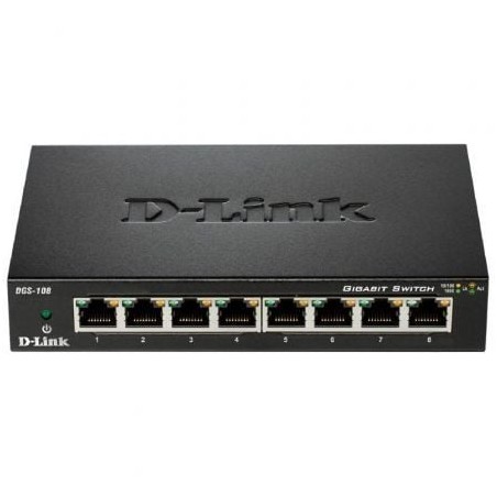 Switch d-link dgs-108 8 puertos/ rj-45 10/100/1000