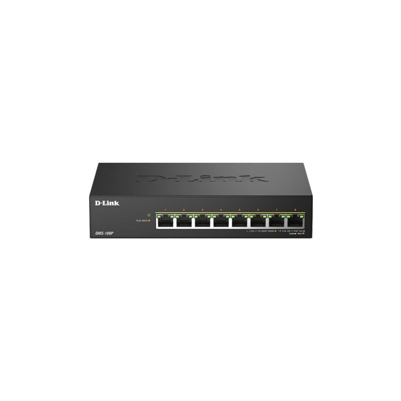 Switch d-link dms-108p/e 8 puertos/ rj-45 gigabit 10/100/1000 poe