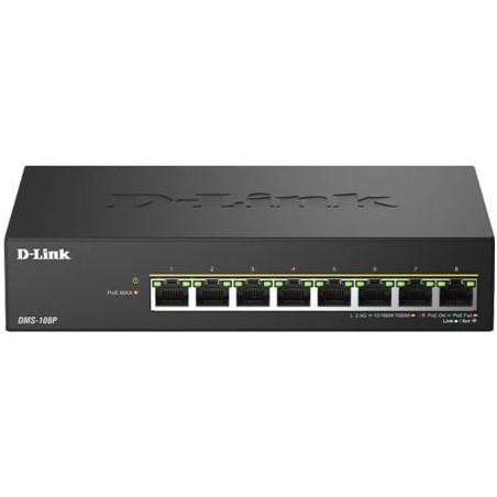 Switch d-link dms-108p/e 8 puertos/ rj-45 gigabit 10/100/1000 poe