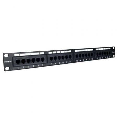 Patch panel phasak pu 2971/ 24 puertos/ cat.6a/ altura 1u
