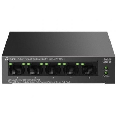 Switch tp-link ls105gp 5 puertos/ rj-45 10/100/1000 poe+