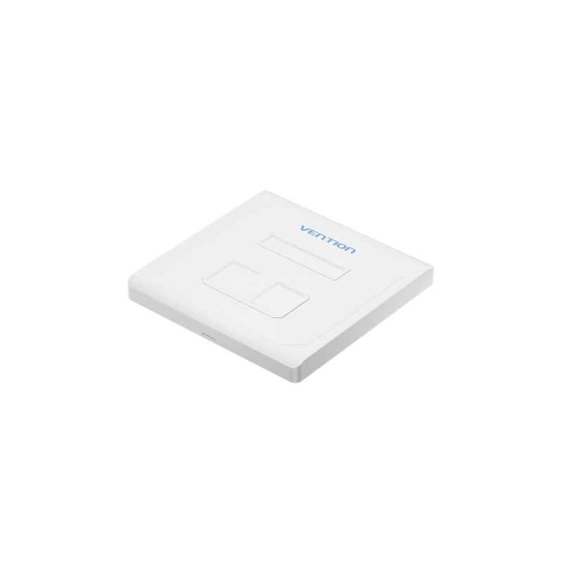 Placa de pared keystock vention ifew0/ 2 puertos rj45