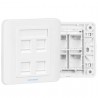 Placa de pared tipo 86 vention iffw0/ 4 puertos rj45