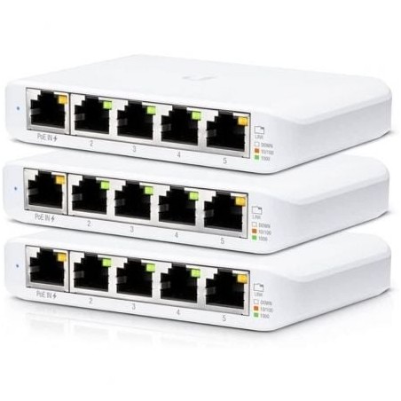 Switch gestionado ubiquiti usw-flex mini 5 puertos/ rj45 10/100/1000 poe/ pack 3 uds