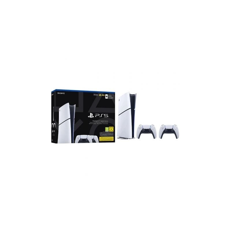 Consola sony playstation 5 - ps5 slim digital 825gb/ incluye 2 mandos dual sense/ chassis e