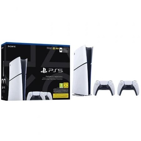 Consola sony playstation 5 - ps5 slim digital 825gb/ incluye 2 mandos dual sense/ chassis e
