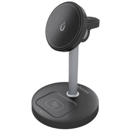 Base de carga inalámbrica aisens asch-15w3wc066-bk/ 15w/ negro