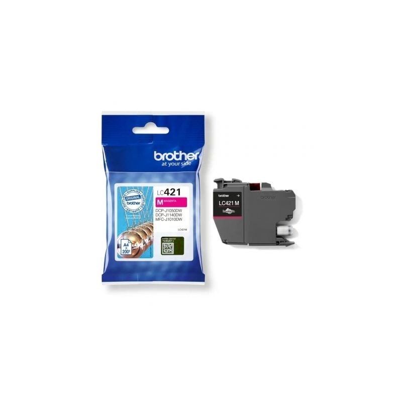 Cartucho de tinta original brother lc421/ magenta