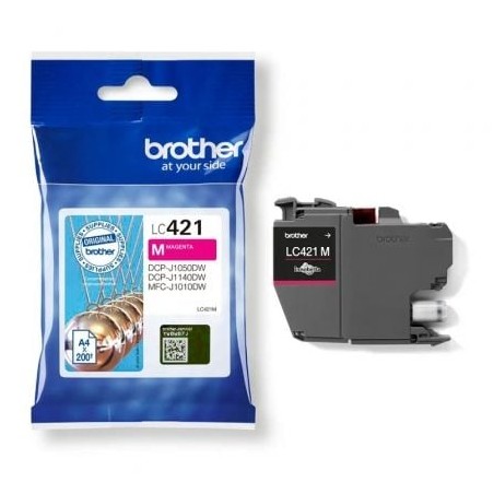 Cartucho de tinta original brother lc421/ magenta