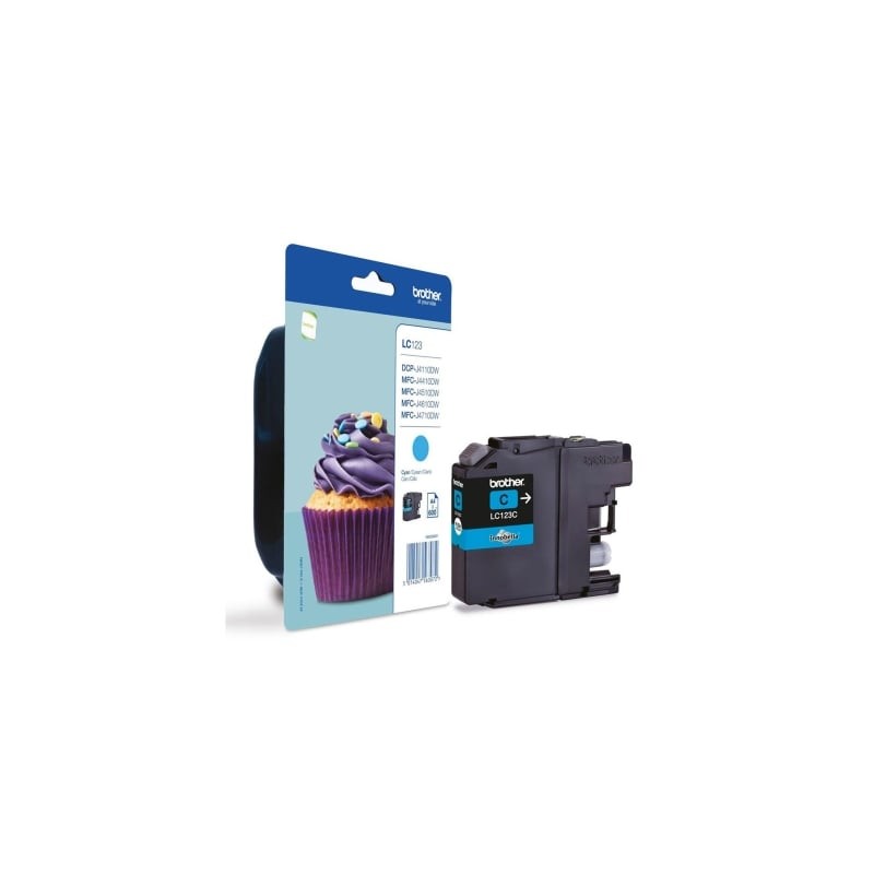 Cartucho de tinta original brother lc-123c/ cian