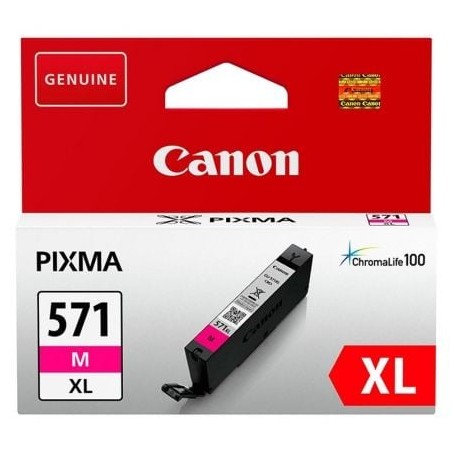 Cartucho de tinta original canon cli-571mxl alta capacidad/ magenta