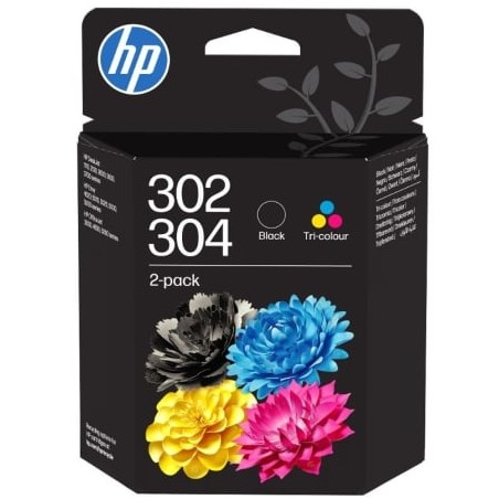 Cartucho de tinta original hp nº302 + nº304 multipack/ tricolor/ negro