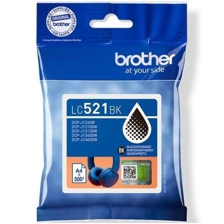 Cartucho de tinta original brother lc521bk/ negro