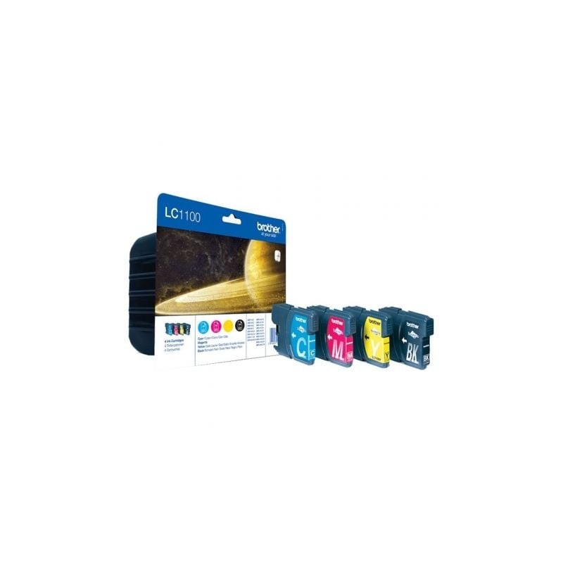 Cartucho de tinta original brother lc-1100valbp/ multipack/ cian/ magenta/ amarillo/ negro