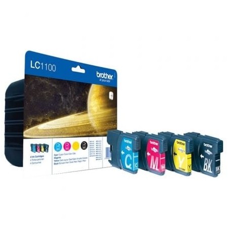 Cartucho de tinta original brother lc-1100valbp/ multipack/ cian/ magenta/ amarillo/ negro
