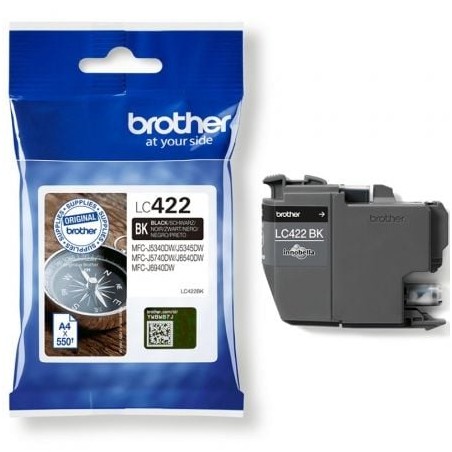 Cartucho de tinta original brother lc-422/ negro